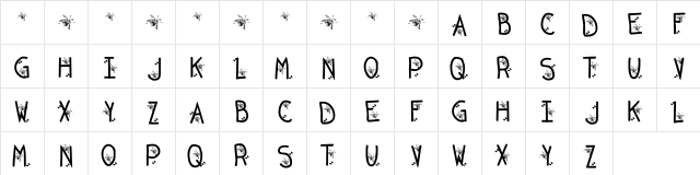 KR Original Bean Regular  glyph index