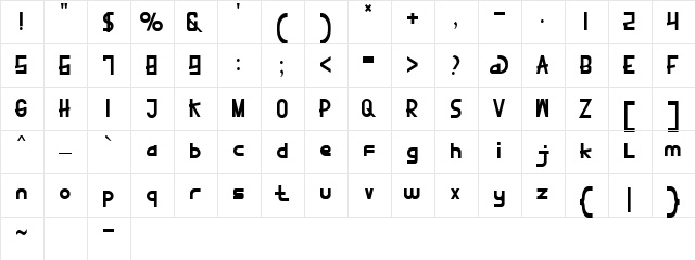 Stonedance Elissta Regular  glyph index