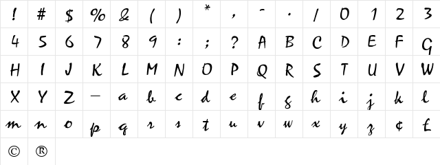 Borealis Regular  glyph index