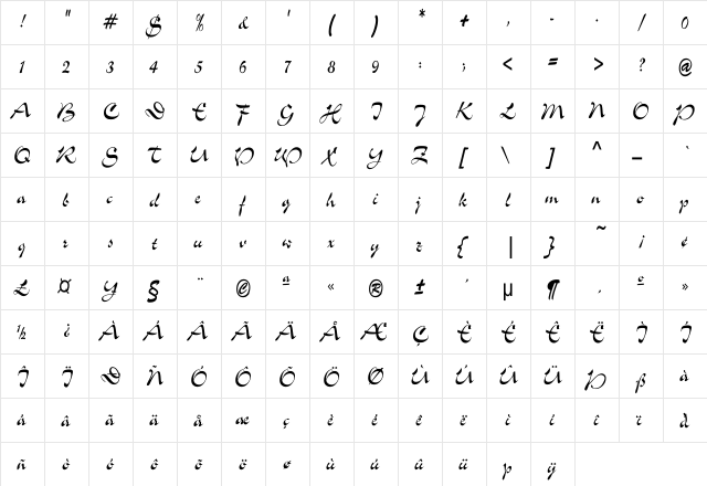 Slogan-Normal Cn Regular  glyph index