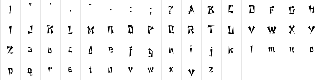 Fox On The Run 8 Regular  glyph index