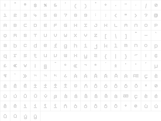 Aspirin-Refill Irregular  glyph index