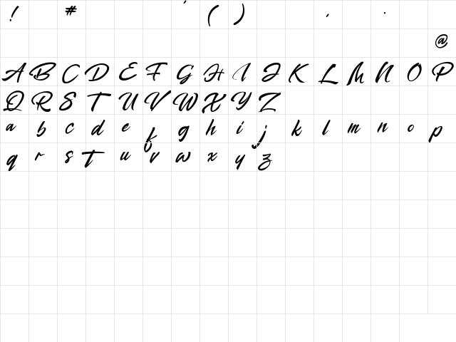 Skyfall Regular  glyph index