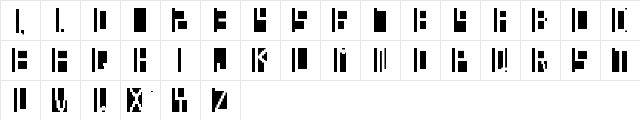Reverse Block Regular  glyph index