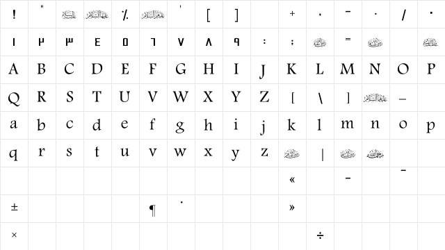 SC_AMEEN REGULAR  glyph index