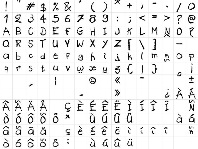 Holidays Homework Regular  glyph index