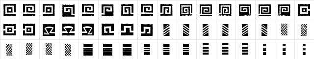 Stoned Regular  glyph index