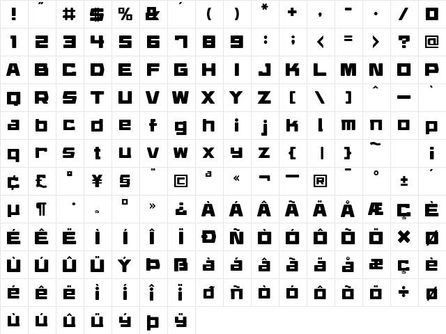 Daidoh Remix Round Regular  glyph index