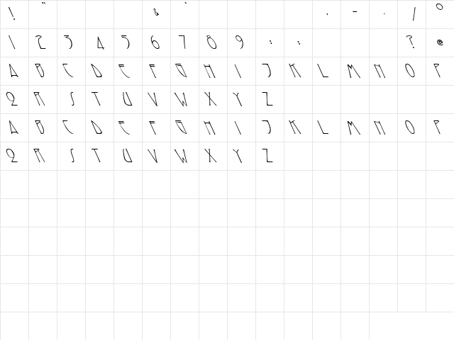 Roadhouse 2 Regular  glyph index