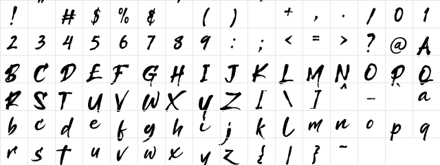 Kaishou Demo Regular  glyph index