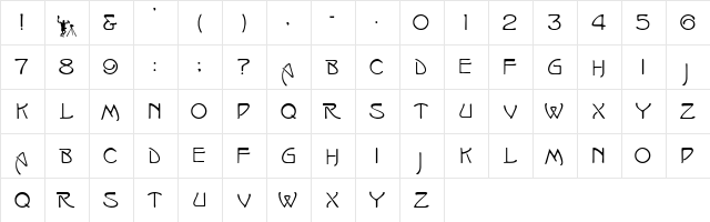 Fellenni Regular  glyph index