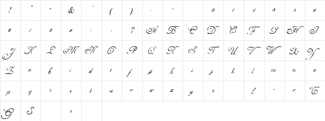 ADOLPHE Regular  glyph index
