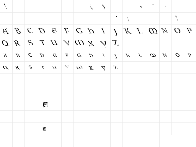 Asylum 6 Regular  glyph index