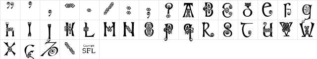 Knotwork Regular  glyph index