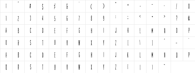 Tallierst Grustampa Normal  glyph index