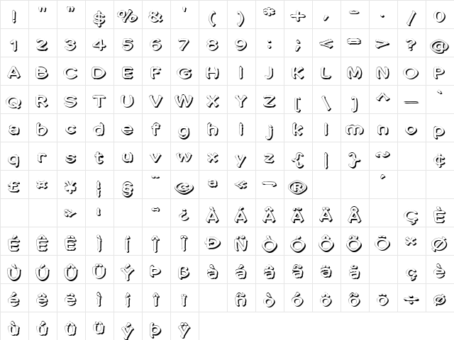 Penic Masturbata Regular  glyph index