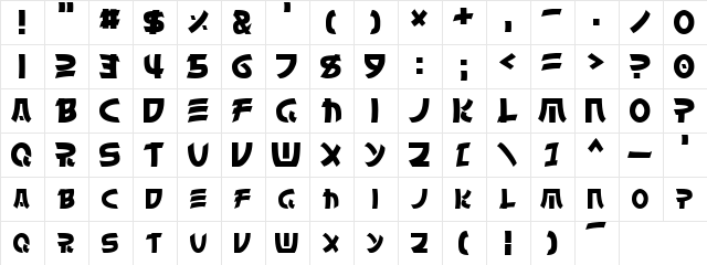 Chinyen Normal  glyph index