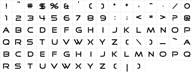 GoodTimes Regular  glyph index