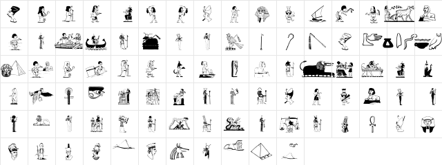 Egypticons Regular  glyph index