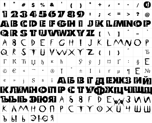 LC Body Regular  glyph index