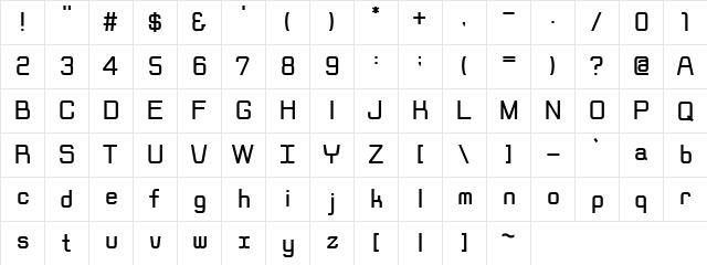 Rippen Regular  glyph index