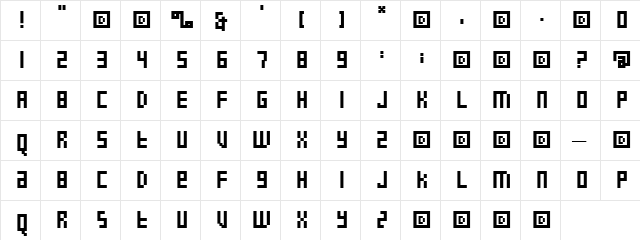 NYC Regular  glyph index