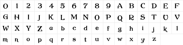 Nugie Romantic Nugie Romantic  glyph index