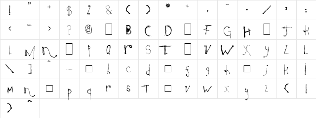 Caterpillar Demo Regular  glyph index