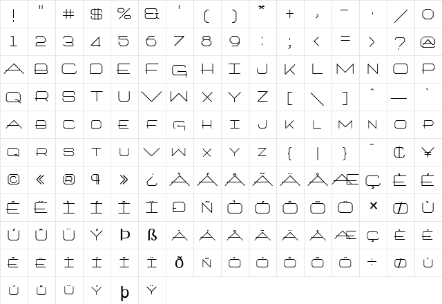 FZ JAZZY 27 Normal  glyph index
