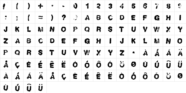 LLHumboldt Regular  glyph index