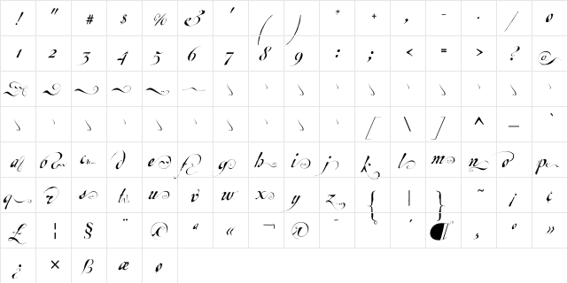 Escrita Final  glyph index