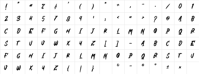 Black & Blue Textured  glyph index