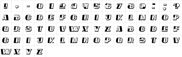 Reverse Italic  glyph index