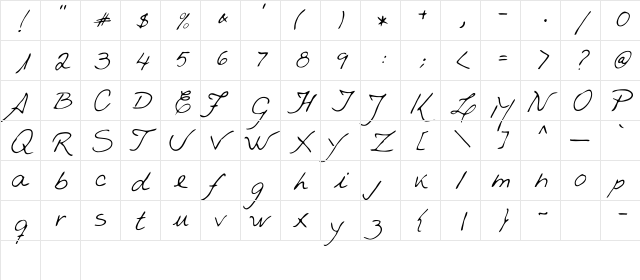 Vestra Regular  glyph index
