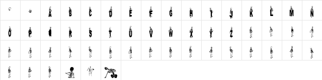 DANCING-DEAD Regular  glyph index
