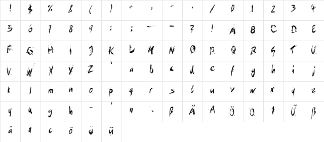 Concept Regular  glyph index