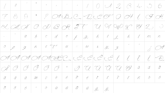 Mougatine Italic  glyph index