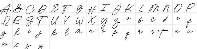 Dellima - DEMO Regular  glyph index