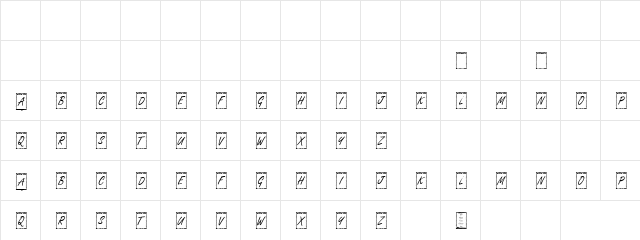 Scrape Regular  glyph index