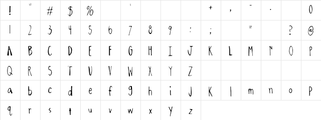 Oxalic Regular  glyph index