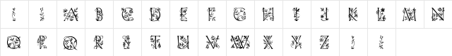 Lilith Initials  glyph index