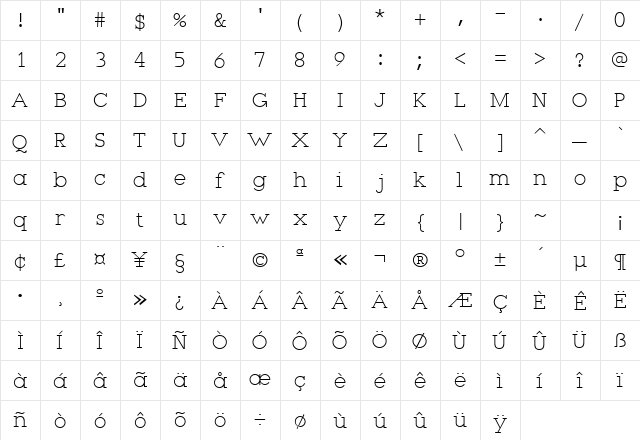 Ramblin' Man 1 Regular  glyph index