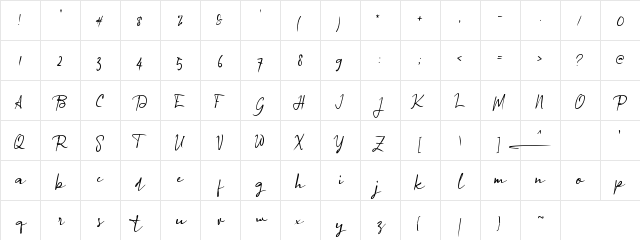 a Agreement Signature Regular  glyph index