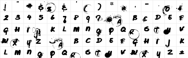 Caffeine Blackout Regular  glyph index