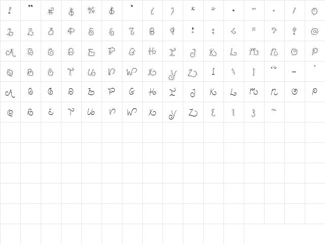 LD Joyful Regular  glyph index
