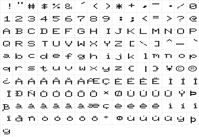 FZ DIGITAL 11 EX Normal  glyph index