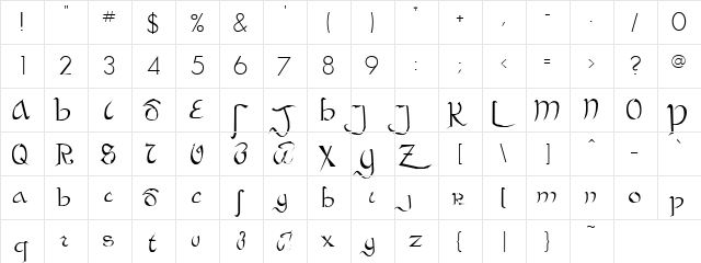Ibna Bathutha Regular  glyph index