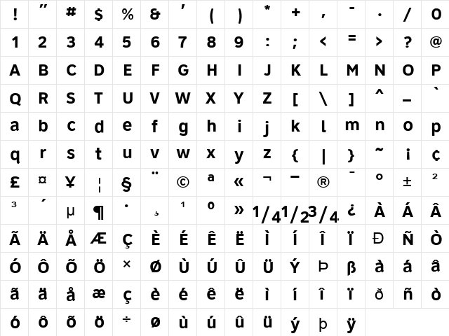 Roadgeek 2005 Series 5B Regular  glyph index