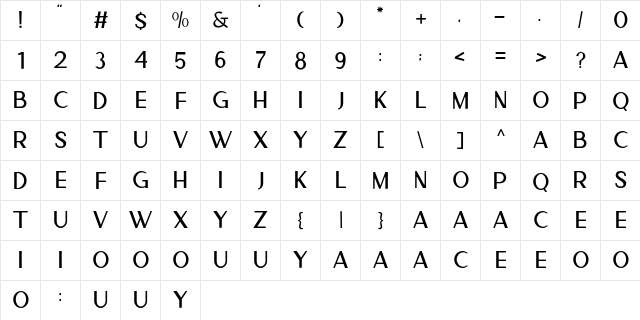 Cremona Regular  glyph index