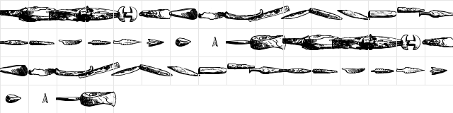 Stone Army Regular  glyph index